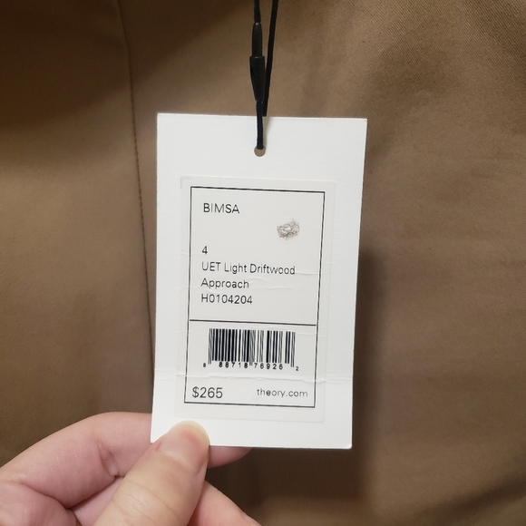 NWT THEORY Bimsa Approach Size 4 Light Driftwood - Picture 2 of 9